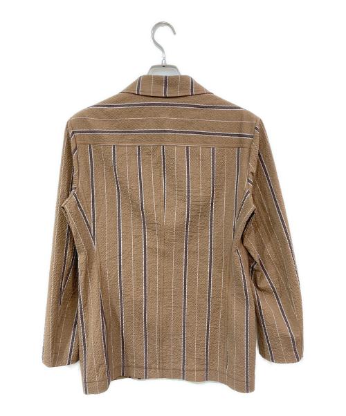 T-JACKET By TONELLO（ティージャケット バイ トネッロ）T-JACKET By TONELLO (ティージャケット バイ トネッロ) ストライプ2bジャケット ブラウン サイズ:SIZE Sの古着・服飾アイテム