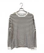 UNUSEDアンユーズド）の古着「long sleeve border t-shirt/ロングスリーブボーダーTシャツ」｜ホワイト