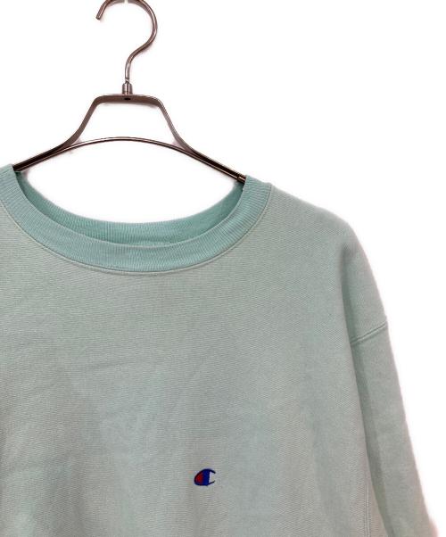 Champion REVERSE WEAVE（チャンピオン リバース ウィーブ）Champion REVERSE WEAVE (チャンピオン リバース ウィーブ) 90’s刺繍タグクルーネックスウェット ミントグリーン サイズ:SIZE XLの古着・服飾アイテム