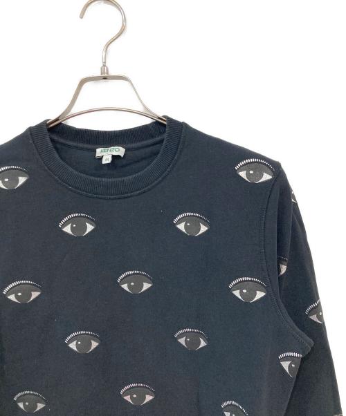 KENZO（ケンゾー）KENZO (ケンゾー) Eye Allover Sweat 総柄クルーネックスウェット/アイオールオーバースウェット ブラック サイズ:SIZE Mの古着・服飾アイテム