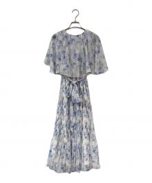 HER LIP TO（ハーリップトゥ）の古着「フラワープリントノースリーブワンピース」｜ブルー