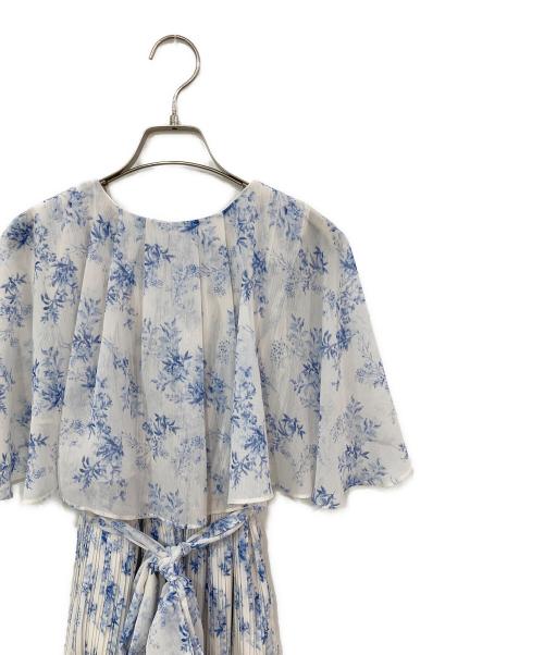 HER LIP TO（ハーリップトゥ）HER LIP TO (ハーリップトゥ) フラワープリントノースリーブワンピース ブルー サイズ:SIZE Mの古着・服飾アイテム