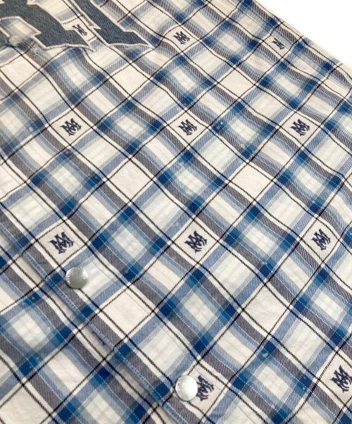 AMIRI（アミリ）AMIRI (アミリ) Hooded Overshirt/フーデッドオーバーシャツ ブルー サイズ:SIZE Lの古着・服飾アイテム