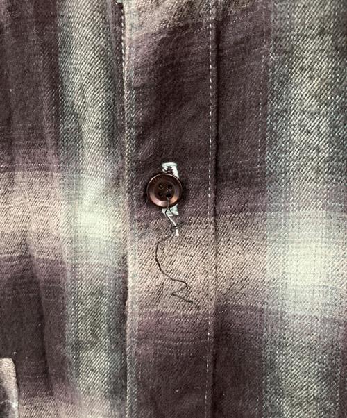 AMIRI（アミリ）AMIRI (アミリ) カットオフグラデーション オンブレフランネルシャツ グリーン×ブラック サイズ:SIZE Lの古着・服飾アイテム