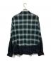 AMIRI (アミリ) カットオフグラデーション オンブレフランネルシャツ グリーン×ブラック サイズ:SIZE L：22000円