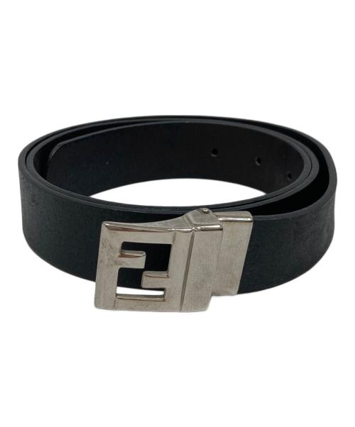 FENDI（フェンディ）FENDI (フェンディ) ズッカロゴバックルレザーベルト ブラックの古着・服飾アイテム