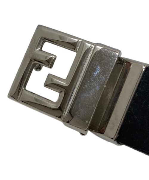 FENDI（フェンディ）FENDI (フェンディ) ズッカロゴバックルレザーベルト ブラックの古着・服飾アイテム