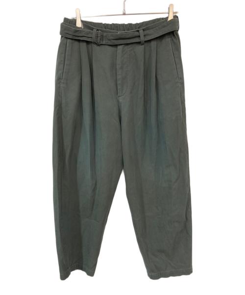 ATTACHMENT（アタッチメント）ATTACHMENT (アタッチメント) 強撚ツイル ベルト付きワイドテーパード オリーブ サイズ:2の古着・服飾アイテム