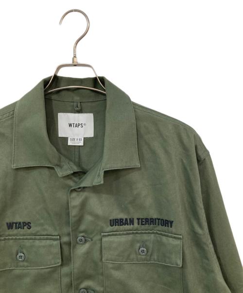 WTAPS（ダブルタップス）WTAPS (ダブルタップス) BUDS LS SHIRT COTTON TWILL OLIVE DRAB オリーブ サイズ:03の古着・服飾アイテム