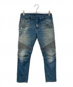 BALMAINバルマン）の古着「ヴィンテージ加工 バイカーデニムパンツ」｜インディゴ