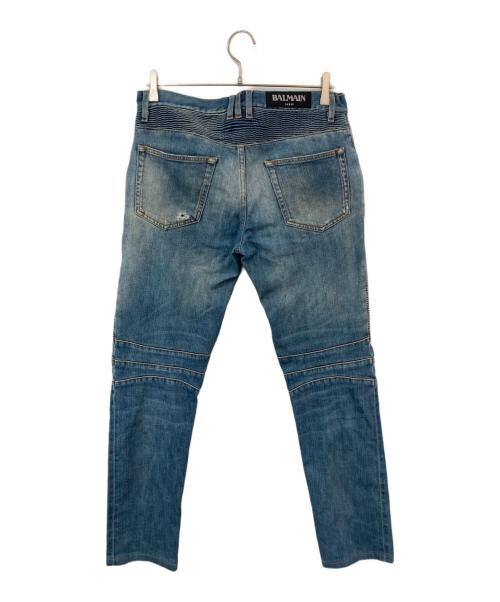BALMAIN（バルマン）BALMAIN (バルマン) ヴィンテージ加工 バイカーデニムパンツ インディゴ サイズ:30の古着・服飾アイテム