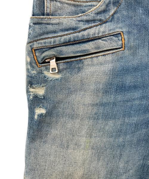 BALMAIN（バルマン）BALMAIN (バルマン) ヴィンテージ加工 バイカーデニムパンツ インディゴ サイズ:30の古着・服飾アイテム