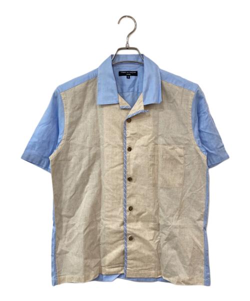 COMME des GARCONS（コムデギャルソン）COMME des GARCONS (コムデギャルソン) バイカラーコットンリネンオープンカラーシャツ スカイブルー サイズ:SIZE Sの古着・服飾アイテム