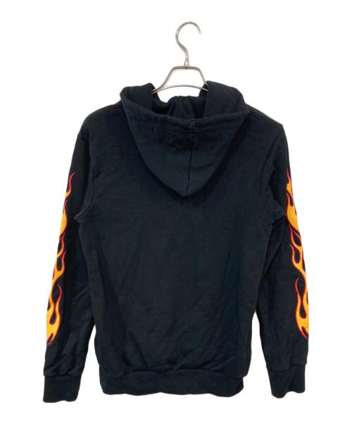 Palm Angels（パーム エンジェルス）Palm Angels (パーム エンジェルス) ファイヤーパターンプリントパーカー ブラック サイズ:SIZE XSの古着・服飾アイテム