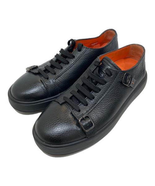 Santoni（サントーニ）Santoni (サントーニ) ダブルバックル スニーカー ブラック サイズ:6の古着・服飾アイテム