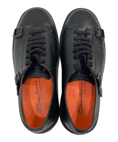 Santoni（サントーニ）Santoni (サントーニ) ダブルバックル スニーカー ブラック サイズ:6の古着・服飾アイテム