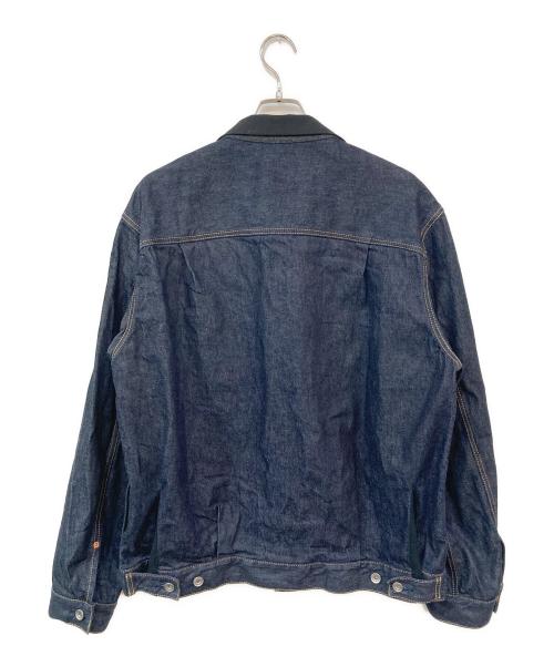 sacai（サカイ）sacai (サカイ) スタンドカラー デニムジャケット インディゴ×ブラック サイズ:SIZE 3の古着・服飾アイテム