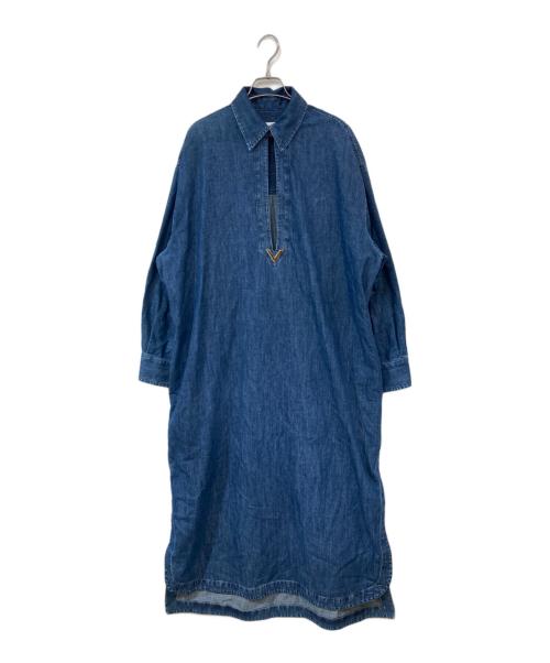 VALENTINO（ヴァレンティノ）VALENTINO (ヴァレンティノ) VGOLD DENIM DRESS/Vゴールドデニムドレス インディゴ サイズ:SIZE 40の古着・服飾アイテム
