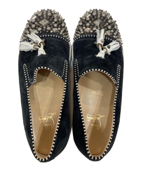 Christian Louboutin（クリスチャン・ルブタン）Christian Louboutin (クリスチャン・ルブタン) スタッズトゥタッセルローファー ブラック サイズ:41の古着・服飾アイテム