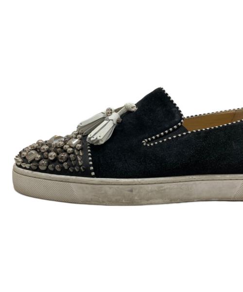 Christian Louboutin（クリスチャン・ルブタン）Christian Louboutin (クリスチャン・ルブタン) スタッズトゥタッセルローファー ブラック サイズ:41の古着・服飾アイテム