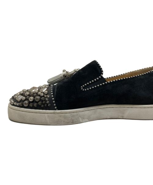 Christian Louboutin（クリスチャン・ルブタン）Christian Louboutin (クリスチャン・ルブタン) スタッズトゥタッセルローファー ブラック サイズ:41の古着・服飾アイテム