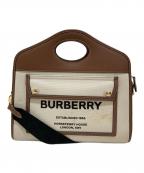 BURBERRYバーバリー）の古着「2WAYショルダーバッグ」｜ブラウン×アイボリー