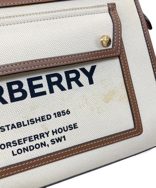 BURBERRY（バーバリー）BURBERRY (バーバリー) 2WAYショルダーバッグ ブラウン×アイボリーの古着・服飾アイテム
