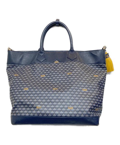 FAURE LE PAGE（フォーレルパージュ）FAURE LE PAGE (フォーレルパージュ) ユカイル柄 2WAYバッグ ネイビーの古着・服飾アイテム
