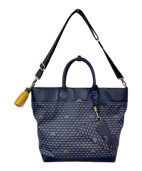 FAURE LE PAGE（フォーレルパージュ）FAURE LE PAGE (フォーレルパージュ) ユカイル柄 2WAYバッグ ネイビーの古着・服飾アイテム