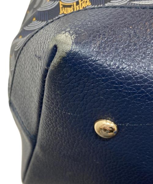 FAURE LE PAGE（フォーレルパージュ）FAURE LE PAGE (フォーレルパージュ) ユカイル柄 2WAYバッグ ネイビーの古着・服飾アイテム