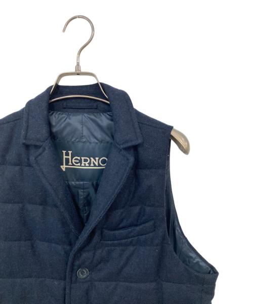 HERNO（ヘルノ）HERNO (ヘルノ) ヘリンボーン中綿ベスト ネイビー サイズ:SIZE 44の古着・服飾アイテム