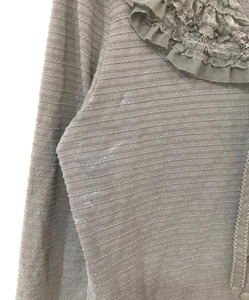 INGEBORG（インゲボルグ）INGEBORG (インゲボルグ) ピケボーダージャージフリルカーディガン ブラック サイズ:SIZE 3の古着・服飾アイテム