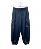EVERYDAY I LIKE.エヴリデイ アイ ライク）の古着「ミニマルサテンカーゴパンツ」｜ネイビー
