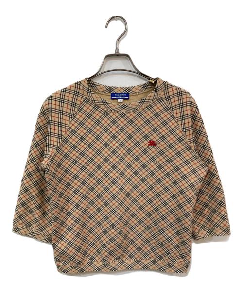 BURBERRY BLUE LABEL（バーバリー ブルー レーベル）BURBERRY BLUE LABEL (バーバリーロンドンブルーレーベル) チェックカットソー ベージュ サイズ:SIZE Mの古着・服飾アイテム
