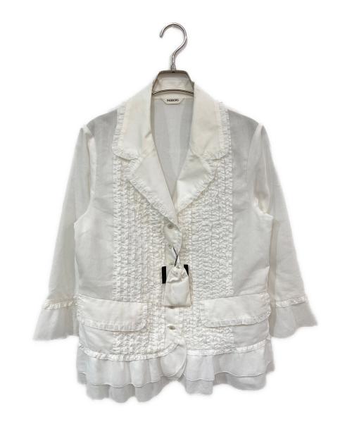 INGEBORG（インゲボルグ）INGEBORG (インゲボルグ) フリルブラウス ホワイト サイズ:SIZE 3の古着・服飾アイテム