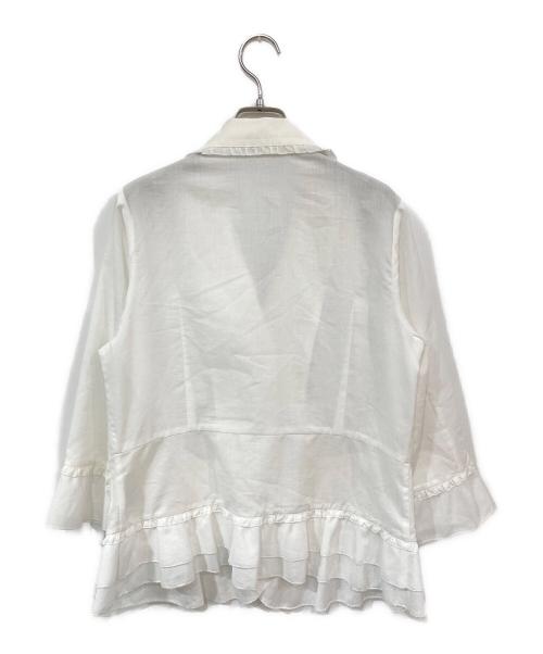 INGEBORG（インゲボルグ）INGEBORG (インゲボルグ) フリルブラウス ホワイト サイズ:SIZE 3の古着・服飾アイテム