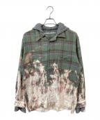 TOKIOトキオ）の古着「damege hooded SHIRT/ダメージドフーデッドシャツ」｜マルチカラー