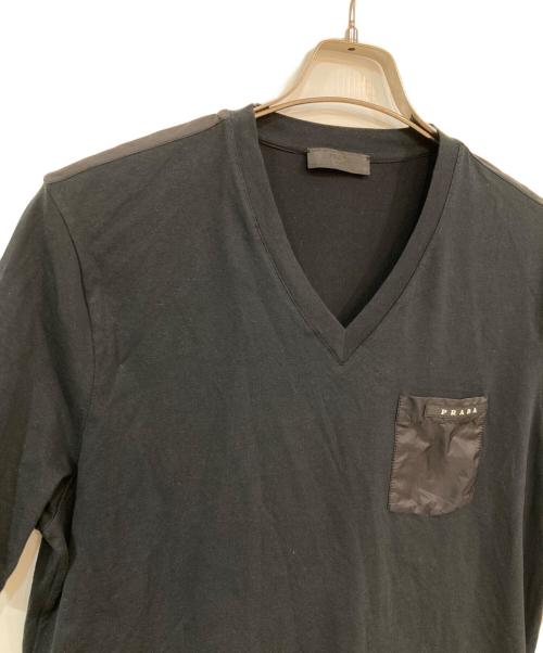 PRADA（プラダ）PRADA (プラダ) ナイロンポケットカットソー ブラック サイズ:Ｌの古着・服飾アイテム
