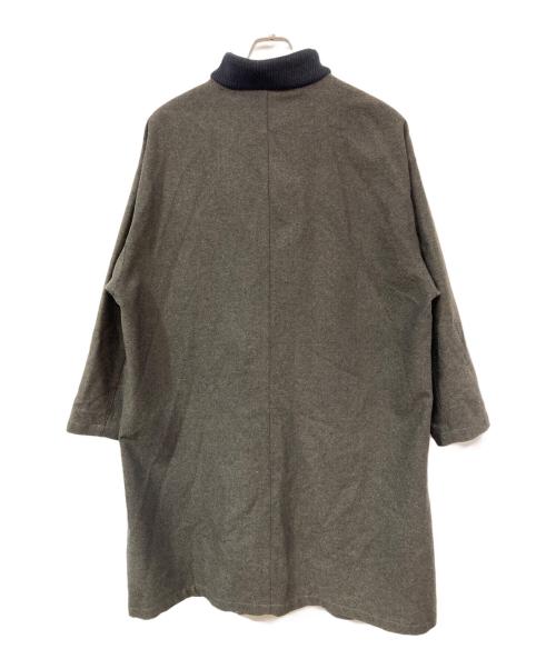 TOMORROW LAND（トゥモローランド）TOMORROW LAND (トゥモローランド) ウールツイード ニットコンビスタンドカラーコート カーキ サイズ:Sの古着・服飾アイテム