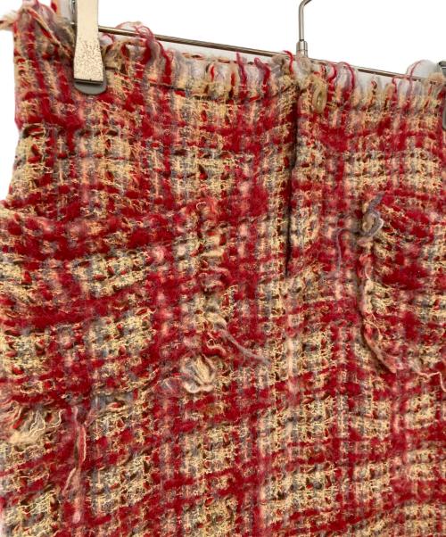 JUNYA WATANABE COMME des GARCONS（ジュンヤワタナベ コムデギャルソン）JUNYA WATANABE COMME des GARCONS ((ジュンヤワタナベ コムデギャルソン) ツイードスカート レッド サイズ:Mの古着・服飾アイテム