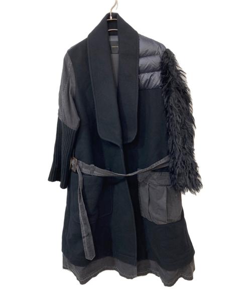 UNDERCOVER（アンダーカバー）UNDERCOVER (アンダーカバー) 異素材ミックスコート ブラック サイズ:1の古着・服飾アイテム