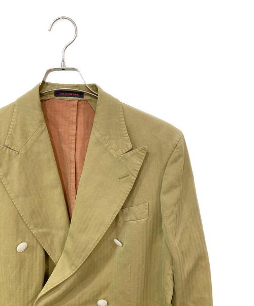 THE GIGI（ザ・ジジ）THE GIGI (ザ・ジジ) ヘリンボーンダブルジャケット カーキ サイズ:SIZE 48の古着・服飾アイテム