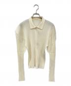 PLEATS PLEASEプリーツプリーズ）の古着「プリーツジップカーディガン」｜ホワイト