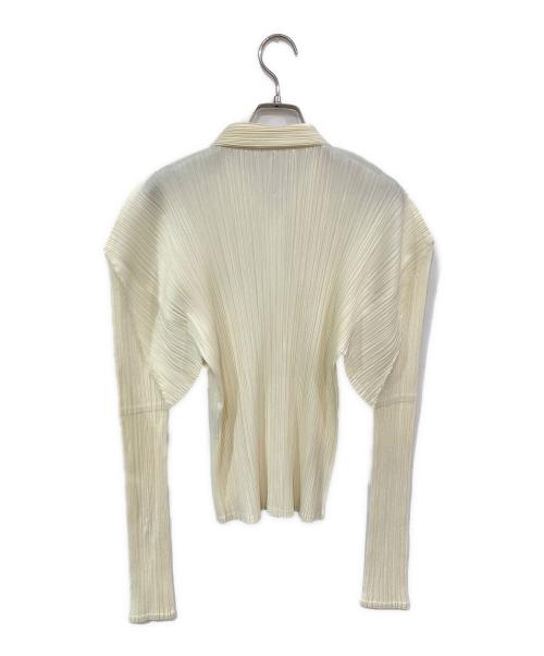 PLEATS PLEASE（プリーツプリーズ）PLEATS PLEASE (プリーツプリーズ) プリーツジップカーディガン ホワイト サイズ:SIZE 3の古着・服飾アイテム