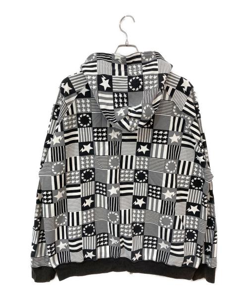A BATHING APE（アベイシングエイプ）A BATHING APE (ア ベイシング エイプ) 総柄ジップパーカー グレー サイズ:SIZE XLの古着・服飾アイテム