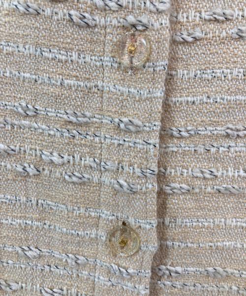 CHANEL（シャネル）CHANEL (シャネル) ツイードCCマークボタンコート ベージュ サイズ:42の古着・服飾アイテム