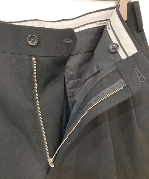 Graphpaper（グラフペーパー）Graphpaper (グラフペーパー) Wool Doeskin Tapered Trousers/ウールドスキンテーパードトラウザーズ ブラック サイズ:SIZE 1の古着・服飾アイテム