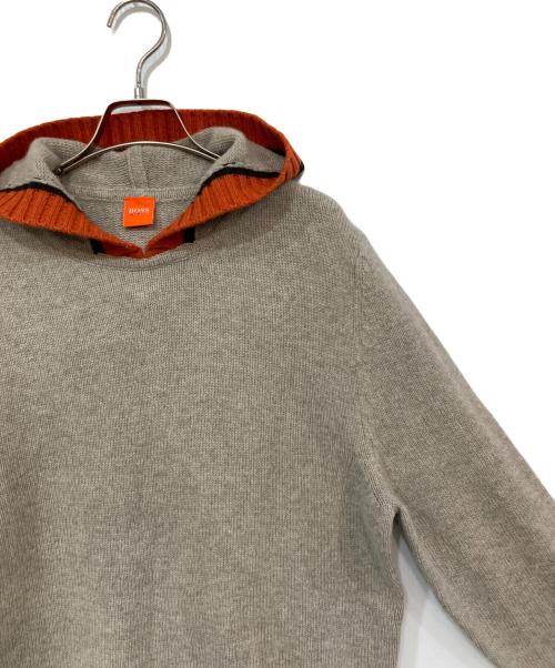 BOSS HUGO BOSS（ボス ヒューゴボス）BOSS HUGO BOSS (ボス ヒューゴボス) ウールニットパーカー ベージュ サイズ:Mの古着・服飾アイテム