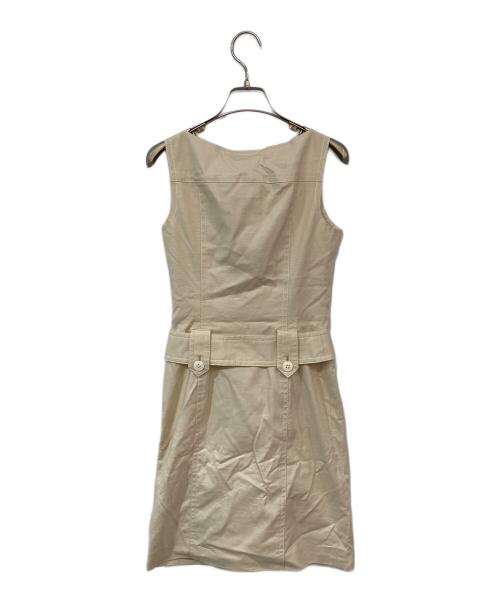 BURBERRY BLUE LABEL（バーバリーロンドンブルーレーベル）BURBERRY BLUE LABEL (バーバリーロンドンブルーレーベル) リネン混ノースリーブワンピース ベージュ サイズ:36の古着・服飾アイテム