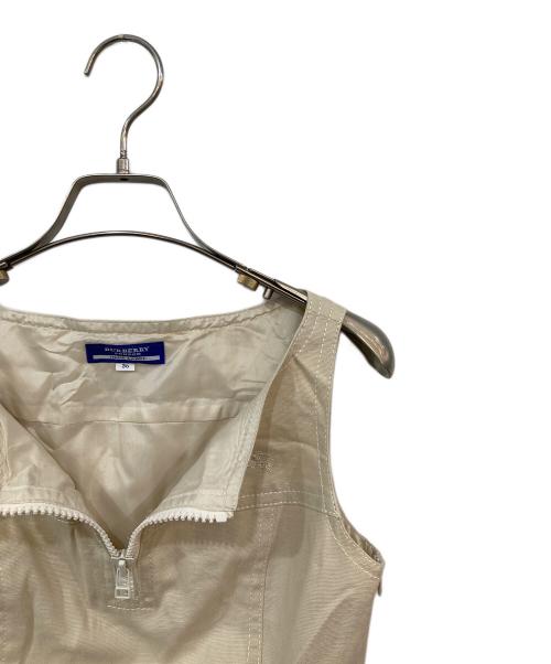 BURBERRY BLUE LABEL（バーバリーロンドンブルーレーベル）BURBERRY BLUE LABEL (バーバリーロンドンブルーレーベル) リネン混ノースリーブワンピース ベージュ サイズ:36の古着・服飾アイテム